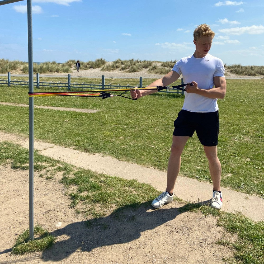 Elastiksæt med håndtag - HomeTrainer PRO (11 dele)