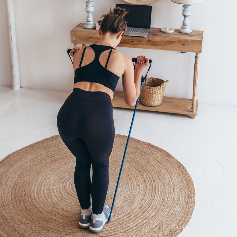 Træningselastik Exertube med håndtag - Lilla (Medium styrke, 10 KG.)