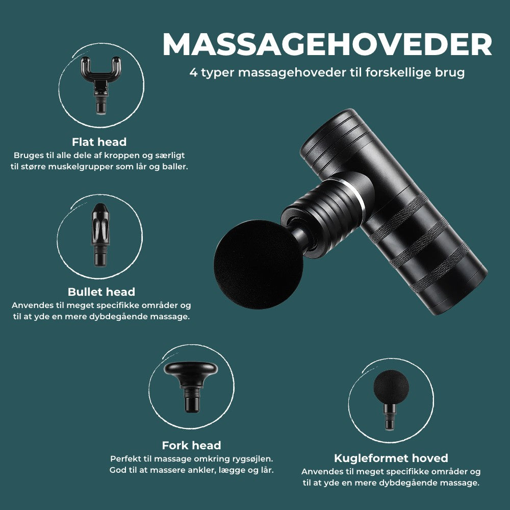 Massagegun SACT GO Mini™ - Inkl transporttaske & hoveder