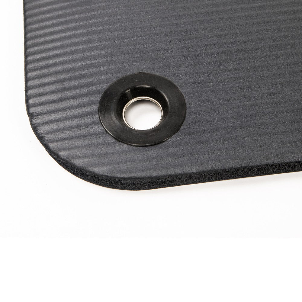 Træningsmåtte - 1,2 cm. Tyk, Skridsikker & huller til ophæng (Sort)