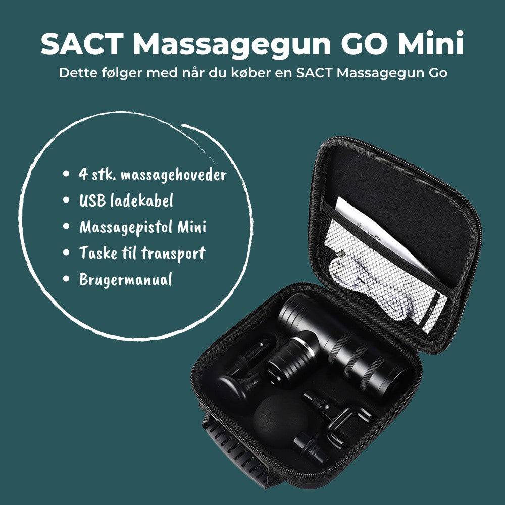 Massagegun SACT GO Mini™ - Inkl transporttaske & hoveder