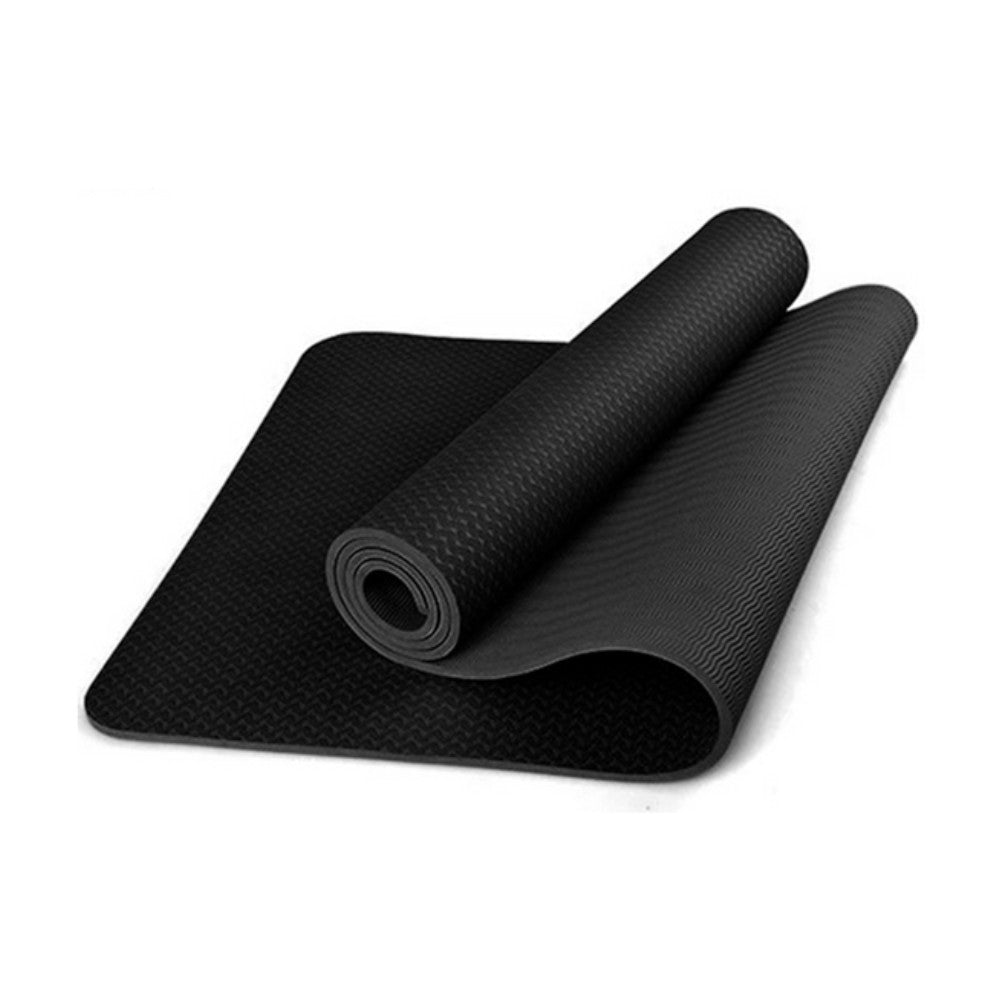 TPE Yogamåtte Sort - 6 mm.