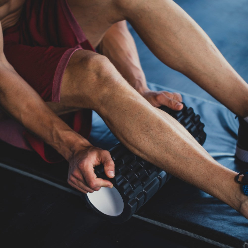 Foam roller med massagepunkter - 34x14 cm. (Sort)