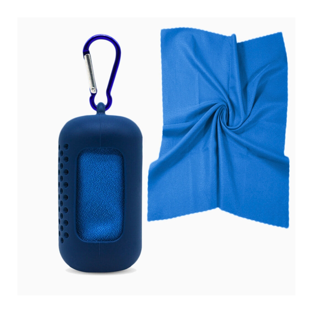 Hurtigtørrende microfiber håndklæde - 80 x 30 cm. - Quick Drying Towel (Blå)