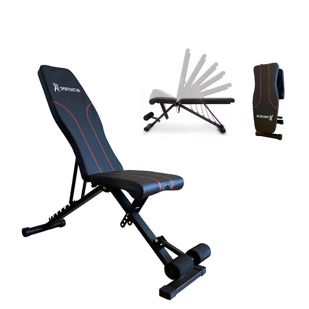 Træningsbænk - Justerbar og foldbar (Max. 200 KG)