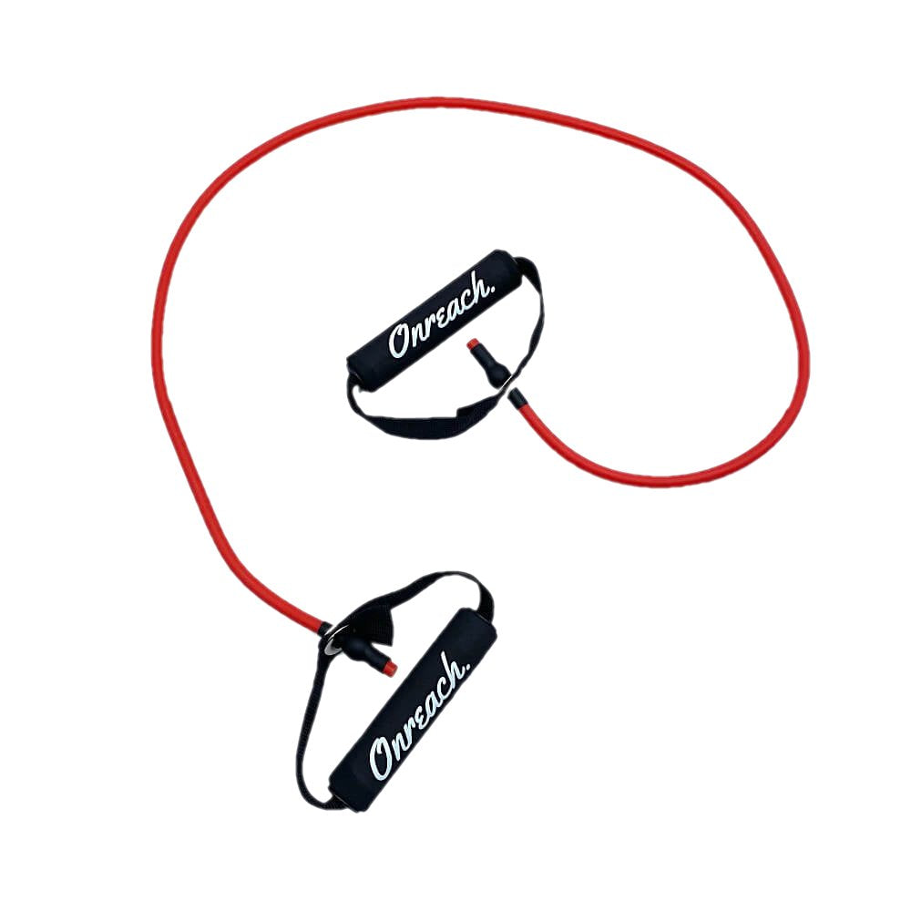 Træningselastik Exertube med håndtag - Rød (Let styrke, 5 KG.)