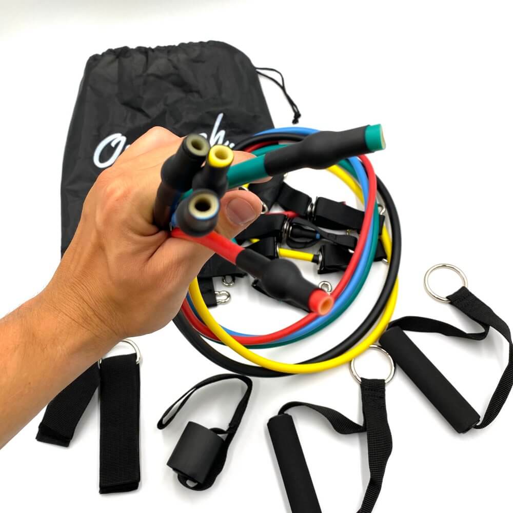 Elastiksæt med håndtag - HomeTrainer PRO (11 dele)