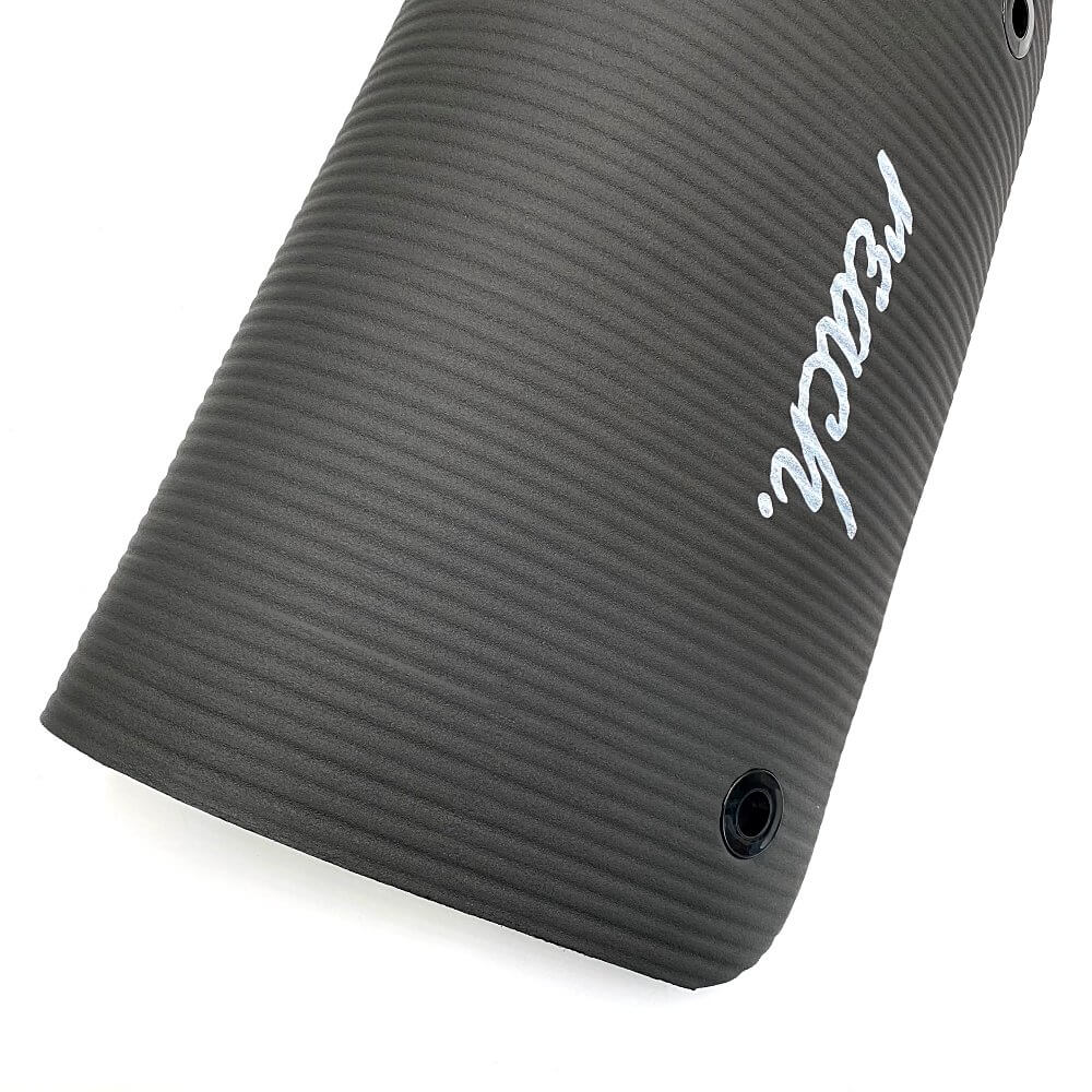 Træningsmåtte - 1,2 cm. Tyk, Skridsikker & huller til ophæng (Sort)