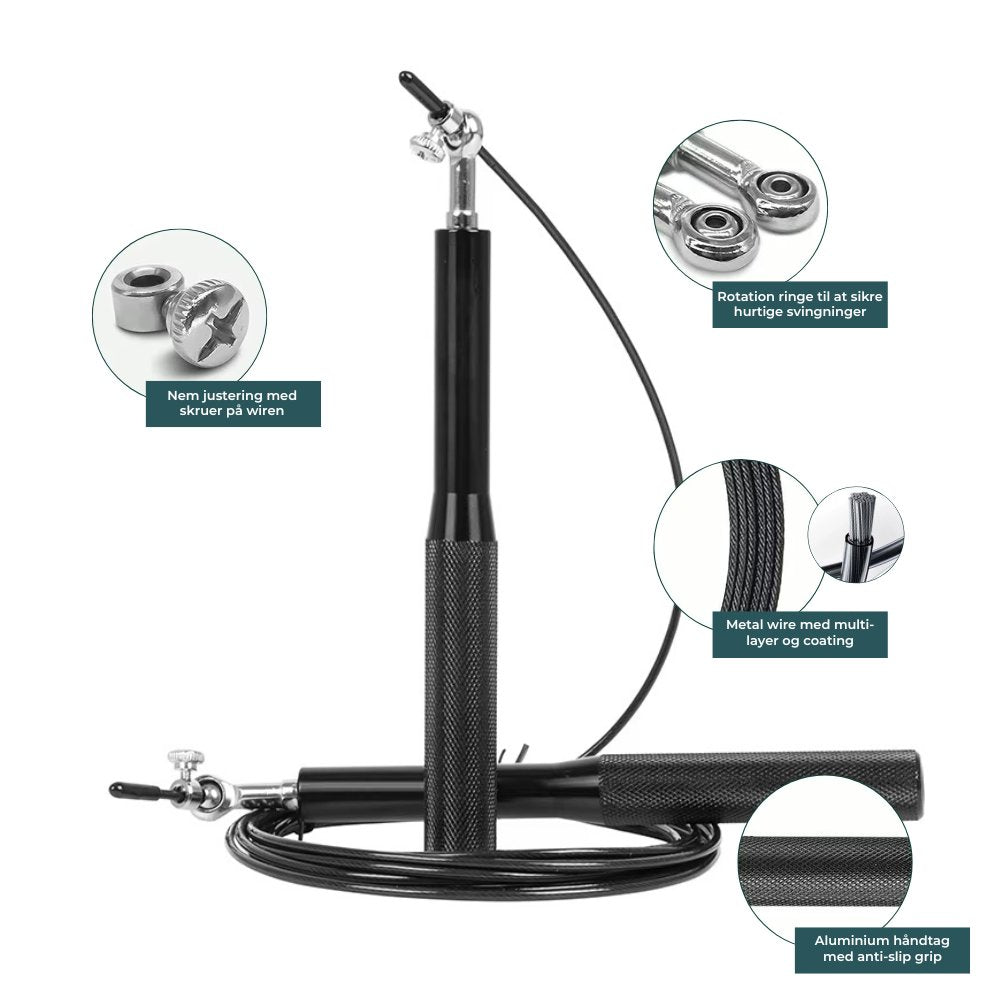Speedrope Pro Elite (Sort og alu greb)