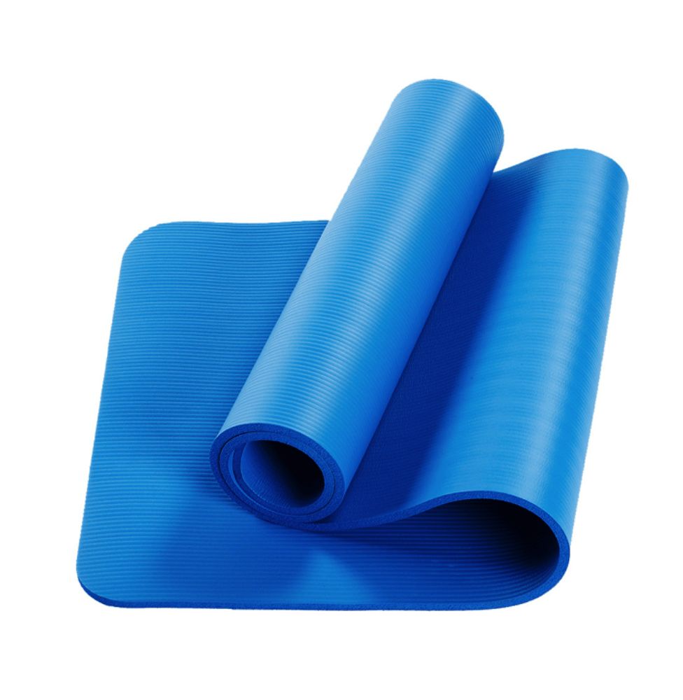 Træningsmåtte - 1,0 cm. Tyk og skridsikker (Blå)