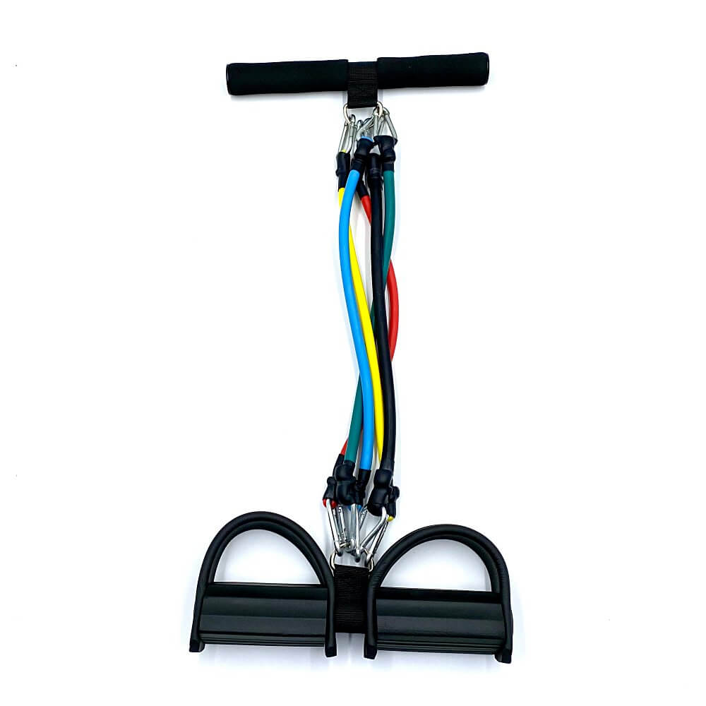 Træningselastik med pedaler (Justerbar og multi color)