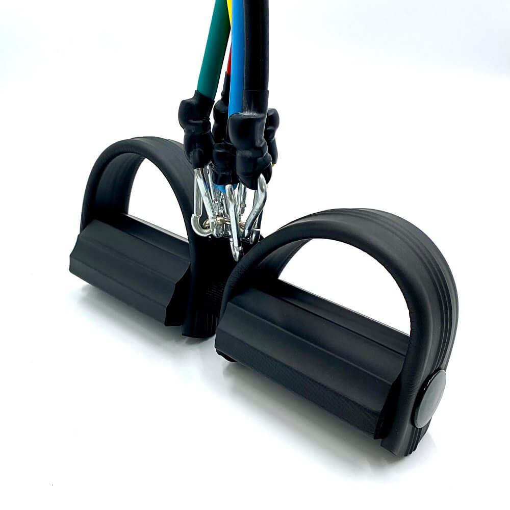 Træningselastik med pedaler (Justerbar og multi color)